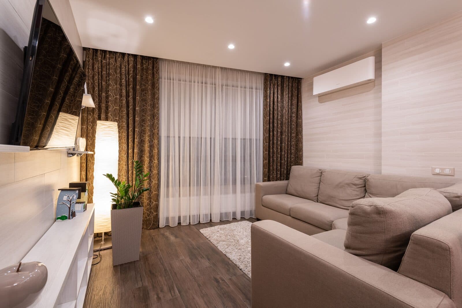 Living-room curtains in a Dubai apartment